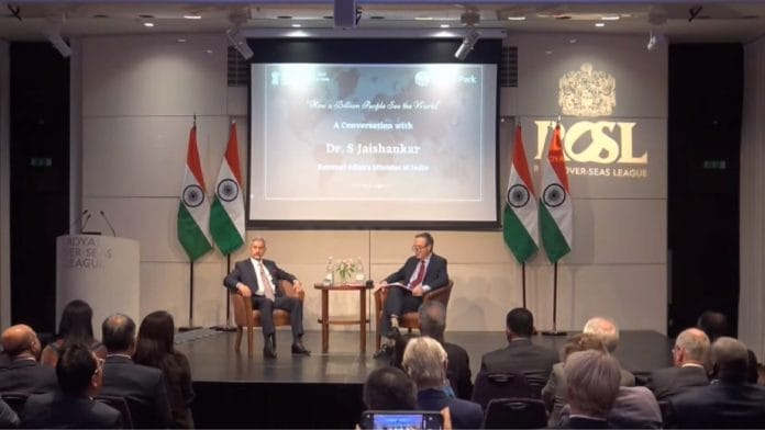 External Affairs Minister Dr S Jaishankar during the discussion at Wilton Park, London | Credit: X/@DrSJaishankar