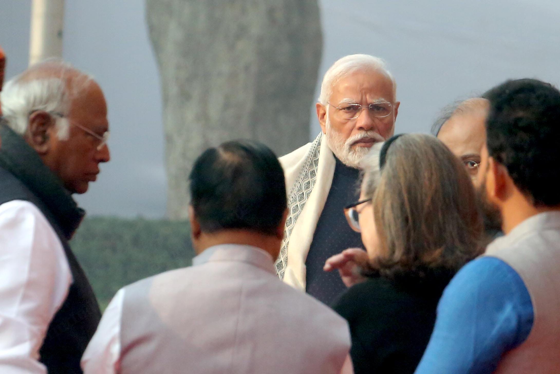 Prime Minister Narendra Modi, Congress President Mallikarjun Kharge, Sonia Gandhi and others during a tribute ceremony to pay homage to those who lost their lives in the 2001 Parliament attack on its anniversary, at the Samvidhan Sadan, in New Delhi | Praveen Jain | ThePrint