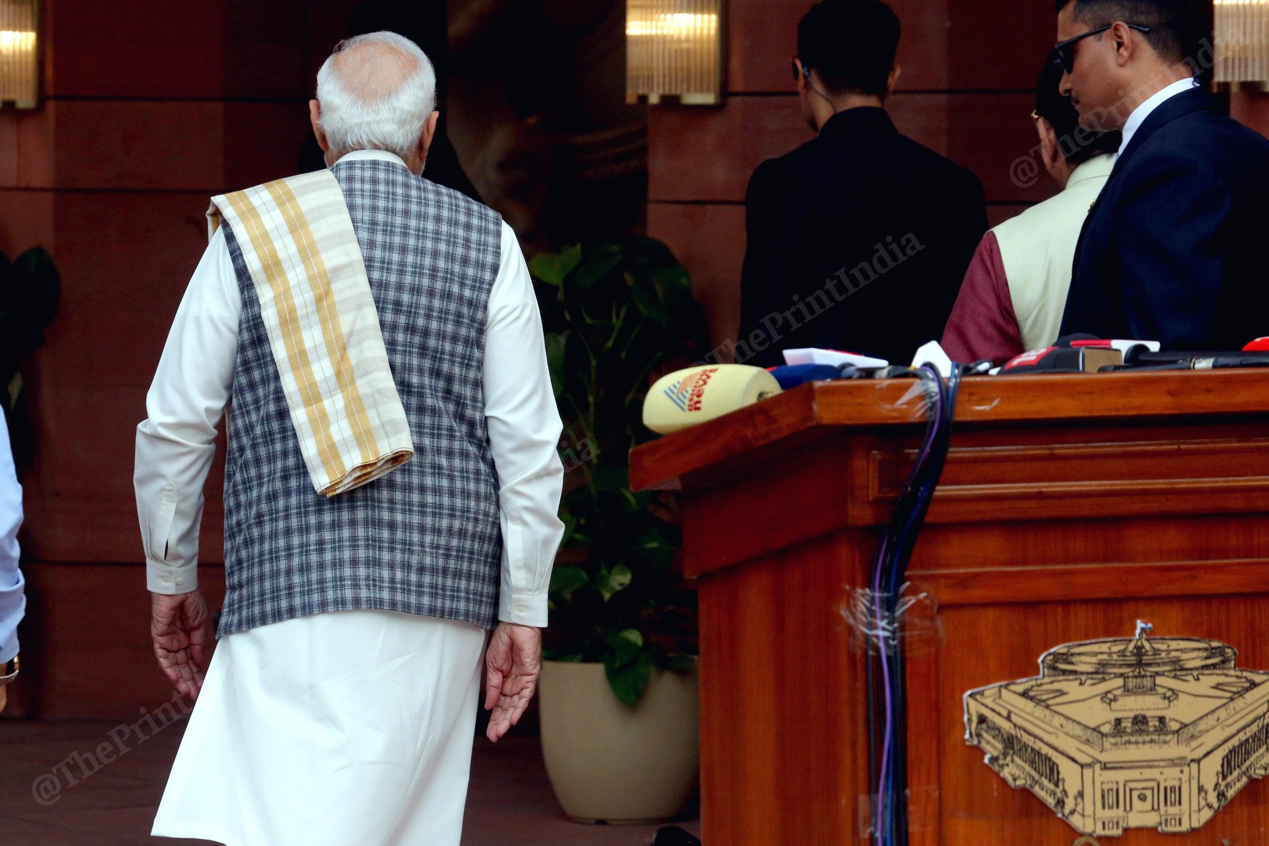 Prime Minister Narendra Modi after addresing media outside Parliament on the first day of the Winter session | Praveen Jain | ThePrint