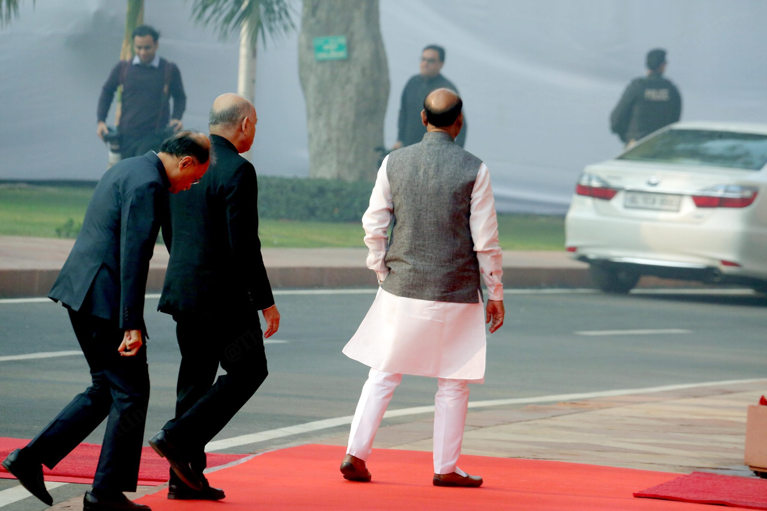 Lok Sabha Speaker Om Birla waiting for PM Narendra Modi at the Samvidhan Sadan, in New Delhi | Praveen Jain | ThePrint