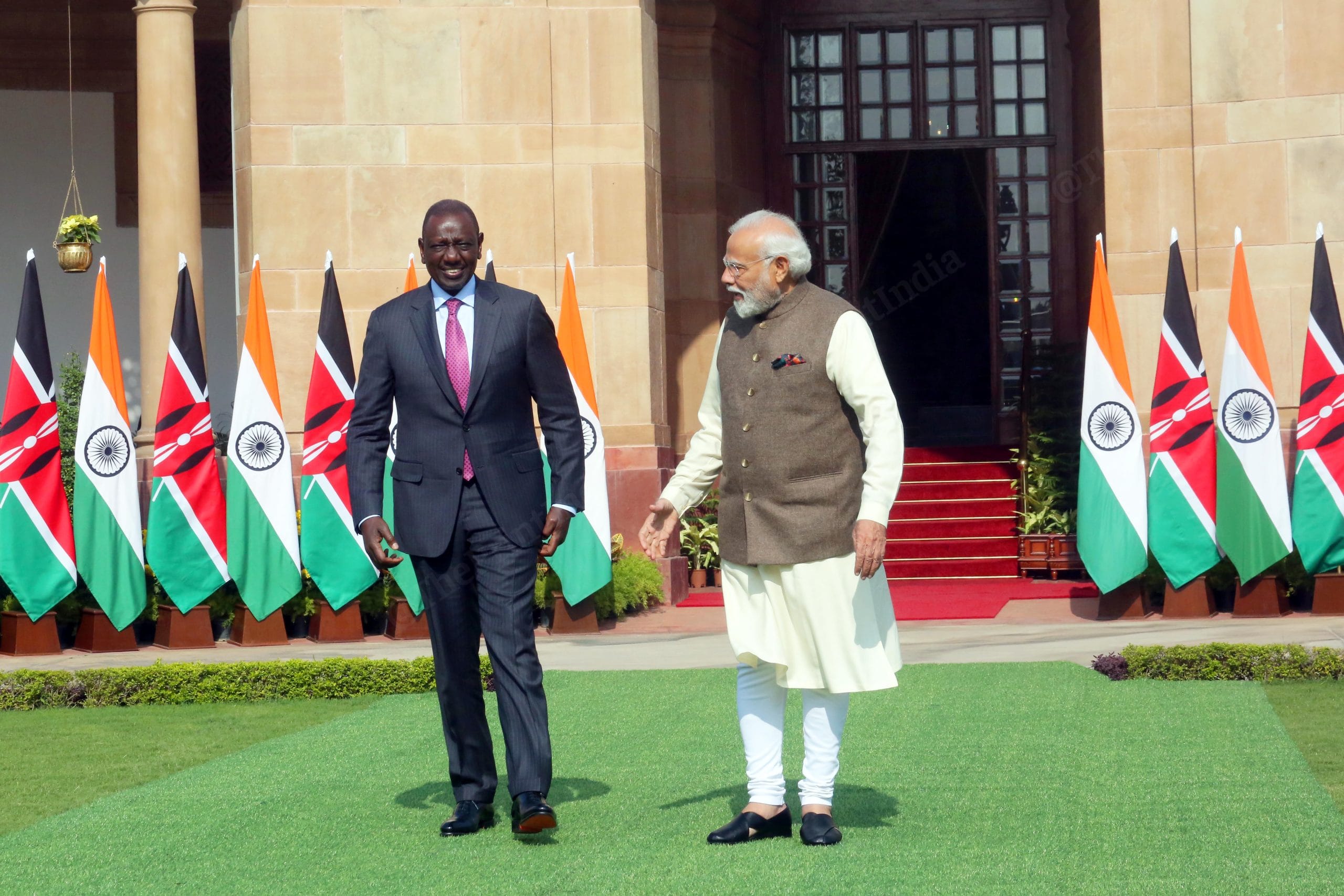 PM Narendra Modi with Kenyan President William Ruto at Hyderabad House in Delhi | Praveen Jain | ThePrint