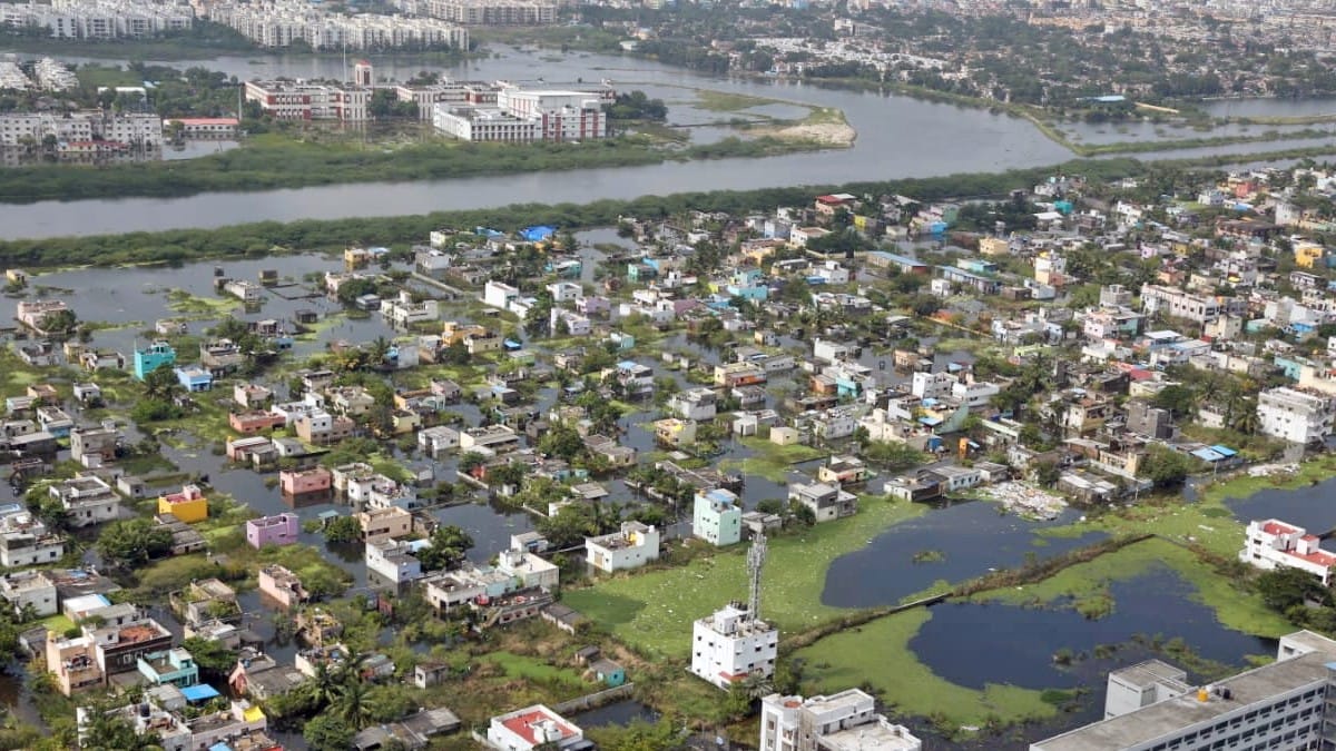 Aerial view of flood-affected areas in and around Chennai on 7 December 2023 | ANI