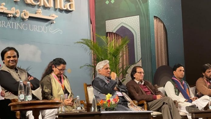 Lyricist and poet Javed Akhtar taking part in the Jashn-e-Rekhta Mushaira | Instagram @jashnerekhtaofficial