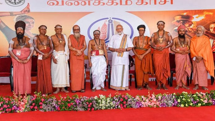 Prime Minister Narendra Modi at the inauguration of Kashi Tamil Sangamam in Varanasi last November | Photo: PTI