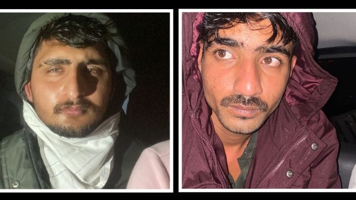 Nitin 'fauji' (L) and Rohit Rathore (R), who opened fire at Karni Sena faction chief, following their arrest | By special arrangement