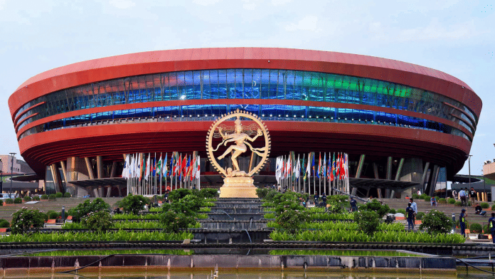 File photo of Bharat Mandapam in Pragati Maidan ahead of the G20 Summit in New Delhi I ANI