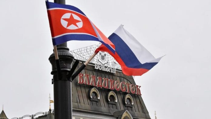 Flags of North Korea and Russia | Reuters