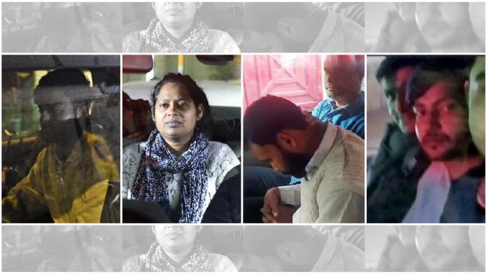 File photo of four arrested for Parliament security breach being brought to court in Delhi | ANI