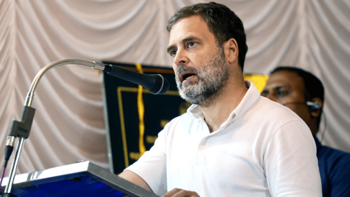 Congress leader Rahul Gandhi addresses the inauguration of Amrut Drinking Water Project & Key Handover of ambulance to PHC, Valad, in Wayanad on Thursday | ANI
