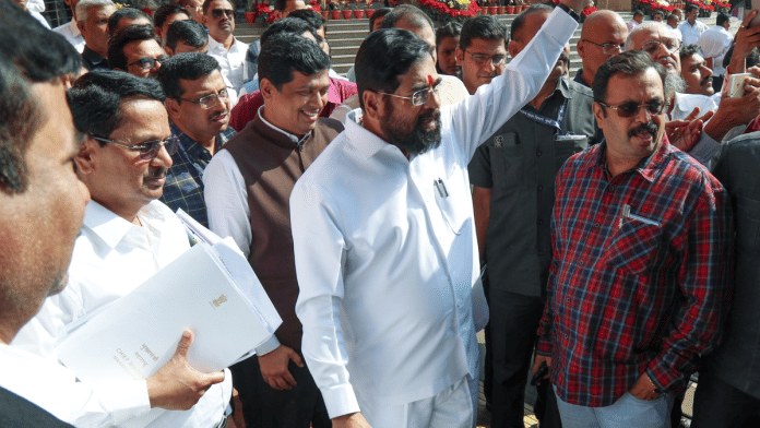 Maharashtra Chief Minister Eknath Shinde arrives at Vidhan Bhawan during the winter session of the Maharashtra Assembly in Nagpur | ANI