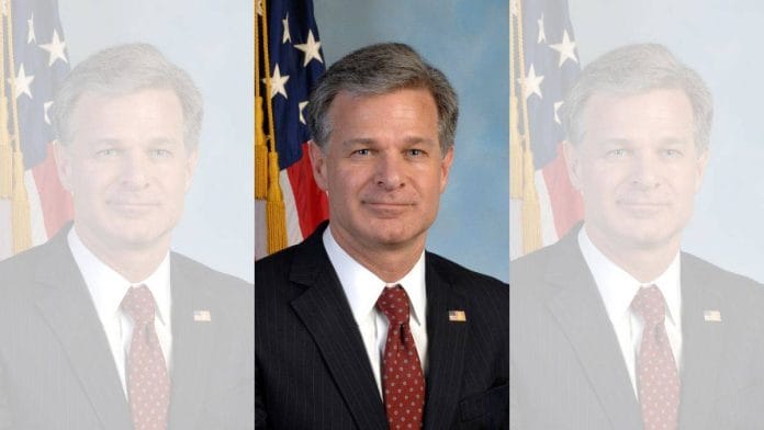 File photo of FBI Director Christopher Wray | Wiki Commons