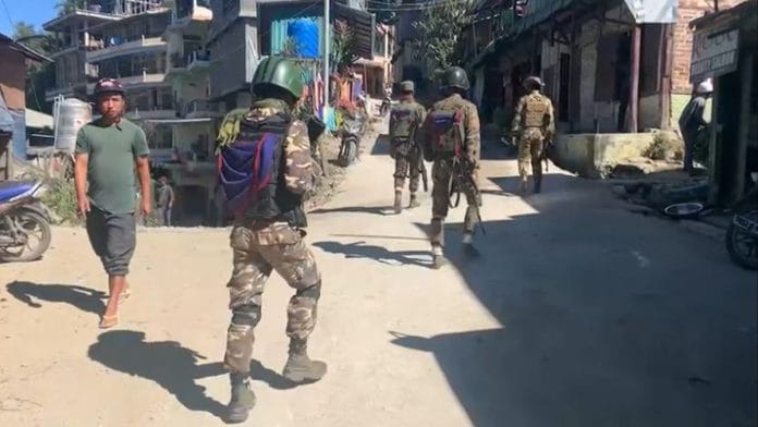 Guerrillas of the Chin National Army walk the dusty roads of Khawmawi town in Falam district of Myanmar’s Chin State | Karishma Hasnat | ThePrint