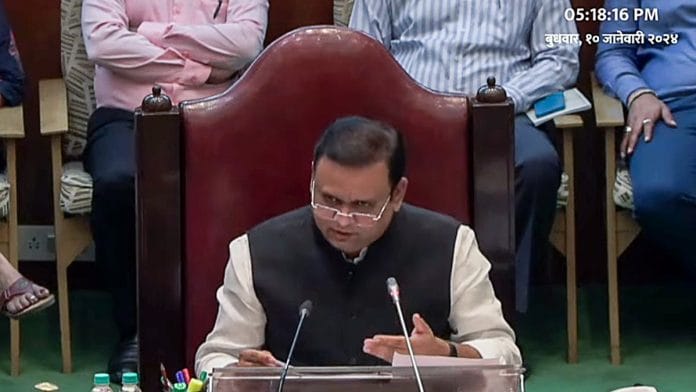 File photo of Maharashtra speaker Rahul Narwekar reading out the verdict on the disqualification petitions filed by the rival Shiv Sena factions in Mumbai | ANI