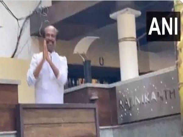Rajinikanth greets fans gathered outside his Chennai residence on New Year 