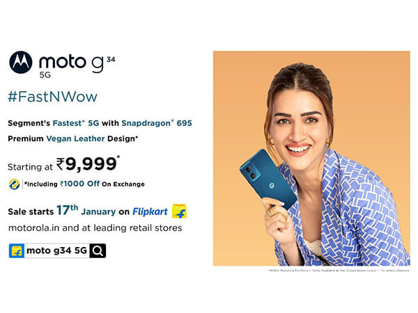 Motorola Launches moto g34 5G - the Segment's Fastest 5G Phone with Snapdragon 695 5G Processor, Premium Vegan Leather Design