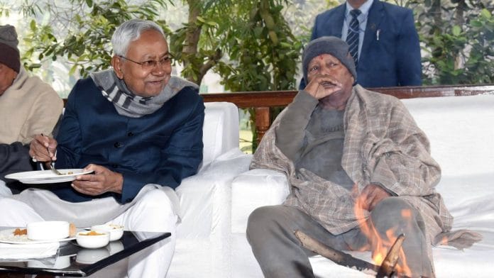 Bihar CM Nitish Kumar & RJD chief Lalu Prasad Yadav during Makar Sankranti celebrations in Patna on 15 Jan 2024 | ANI