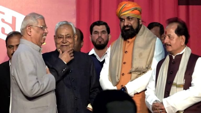 Nitish takes oath as Bihar CM for 9th time, BJP’s Samrat Chaudhary & Vijay Sinha sworn in as deputies