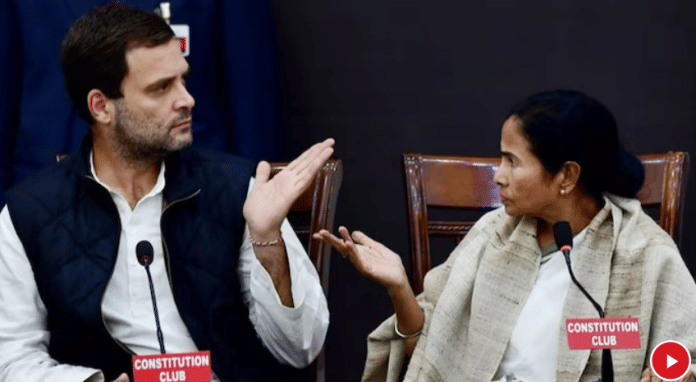 Rahul Gandhi and Mamata Banerjee at a press conference | File photo | PTI