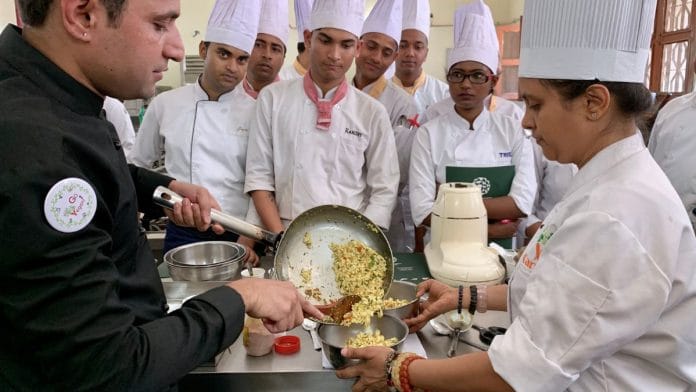 Susmitha Subbaraju who goes by Veganosaurus co-founded vegan restaurant Carrots teaches hospitality students about vegan recipes. | By special arrangement