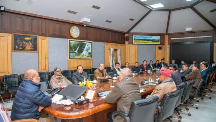CM N. Biren Singh chairs a meeting of representatives from across political parties earlier this month | Representative image | ANI