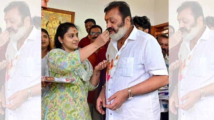 Suresh Gopi celebrates his victory in the Lok Sabha elections | ANI