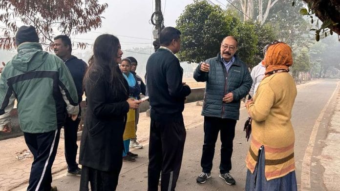 Former foreign secretary Harsh Vardhan Shringla meets Siliguri residents on his morning walk | Sreyashi Dey | ThePrint