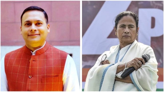 File photo of BJP's Amit Malviya and TMC supremo Mamata Banerjee | Agencies
