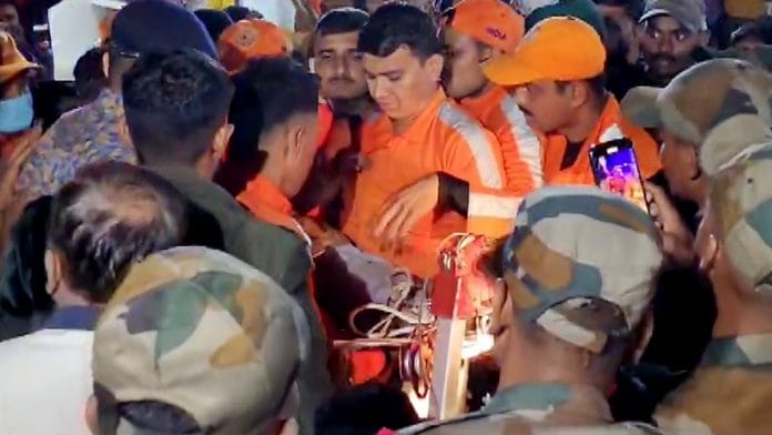A 2.5-year-old girl who fell into a borewell in Ran village of Kalyanpur tehsil of Dwarka district has been rescued successfully by Indian Army personnel and the NDRF team, on Monday | ANI