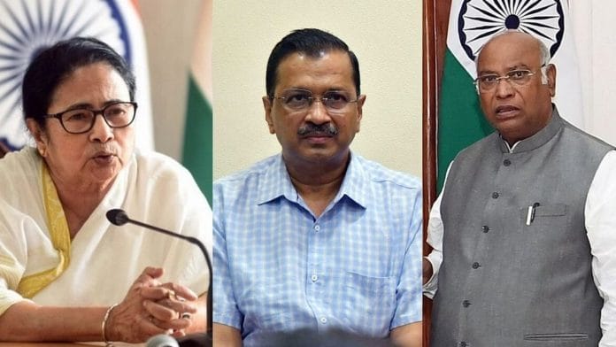 Mamata, Kejriwal, Kharge