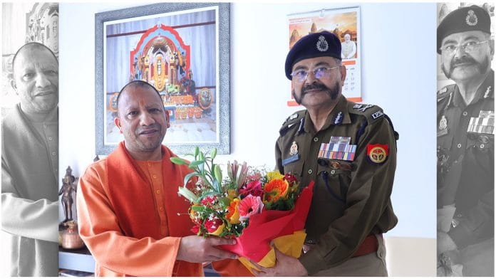 File photo of UP Chief Minister Yogi Adityanath and DGP Prashant Kumar in Lukcnow | Photo credit: X/@PrashantK_IPS90