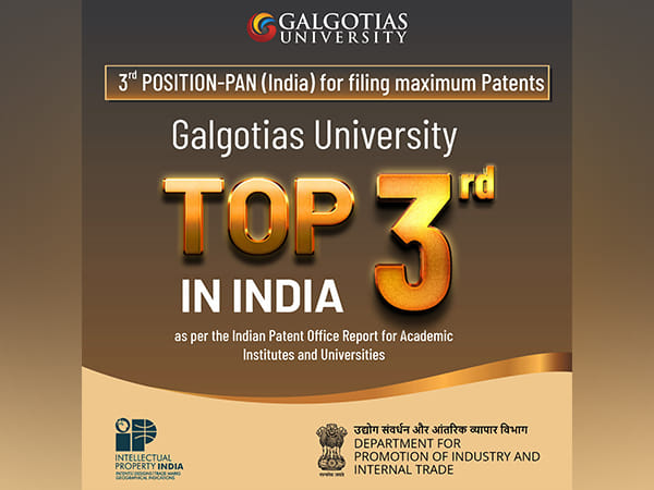 Galgotias University Rises to the Top, Achieving 3rd Place Among India's Academic Patent Innovators