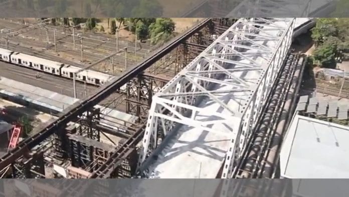 Partially completed Gokhale Bridge in Mumbai's Andheri | Photo: Video grab/Twitter: @mybmc