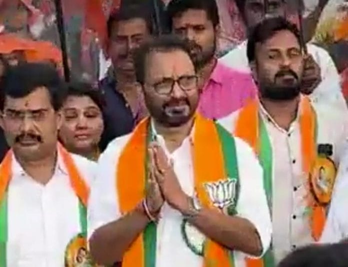 BJP Kerala chief K. Surendran during the 'Kerala Padhayatra' | Credit: @BJP4Keralam/X