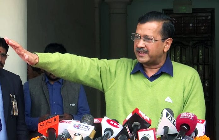 Delhi Chief Minister Arvind Kejriwal speaks to the media after the Session in the State Legislative Assembly, in New Delhi on Wednesday | ANI Photo