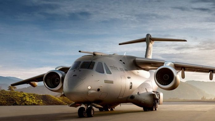 C-390 Millennium multi-mission aircraft | Photo credit: Mahindra Group Twitter: @MahindraRise