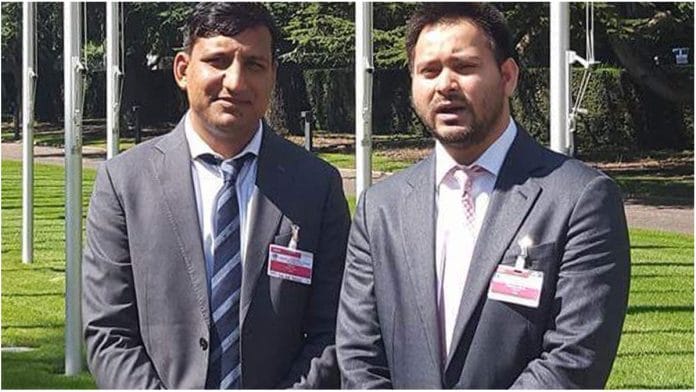 File photo of Sanjay Yadav (L) and Tejashwi Yadav (R) | X@sanjuydv