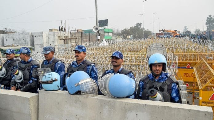 RAF personnel deployed at Singhu border, Tuesday | ANI