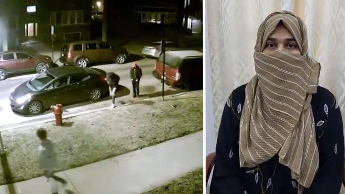 CCTV footage that captured the attack on Indian student in Chicago (Left) & Wife of the student seeking help from India EAM S Jaishankar (right) | X (formerly Twitter) /@amjedmbt