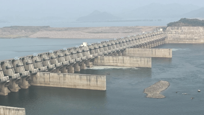 Spillways of Polavaram dam. Construction of the spillways and 48 gates was completed in 2020 | Moushumi Das Gupta | ThePrint