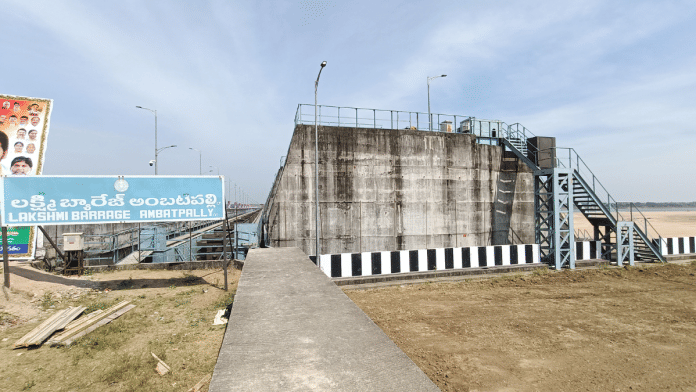 A view of Lakshmi barrage, which is part of the Kaleshwaram Lift Irrigation Project | Photo: Prasad Nichenametla | ThePrint