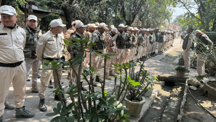 Manipur commandos during their protest Wednesday in the wake of the attack on a senior police officer | By Special Arrangement