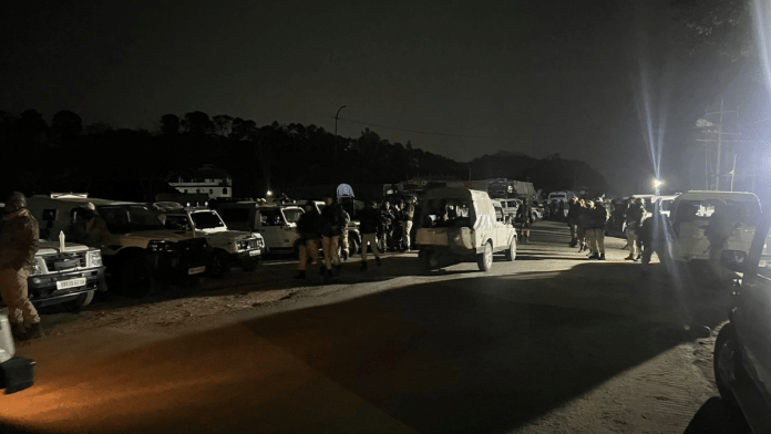 Manipur Police personnel during an 'area dominating exercise' in February | By Special Arrangement