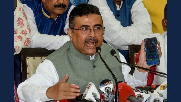 LoP in WB and BJP leader Suvendu Adhikari addressing a press conference | Representative image | ANI