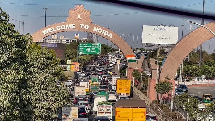 The farmer protest Thursday led to heavy congestion on the Delhi-Noida borders | ANI
