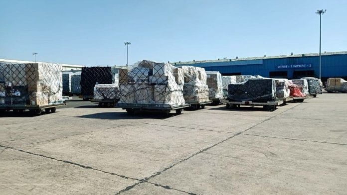 File photo of cargo terminal and associated facilities at Delhi’s Indira Gandhi International Airport (IGIA) | ANI