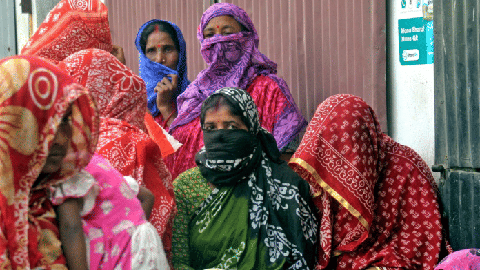 Women gather to meet National Commission for Women (NCW) chairperson Rekha Sharma (unseen), at Sandeshkhali Police station in North 24 Parganas on Monday | Representational image | ANI