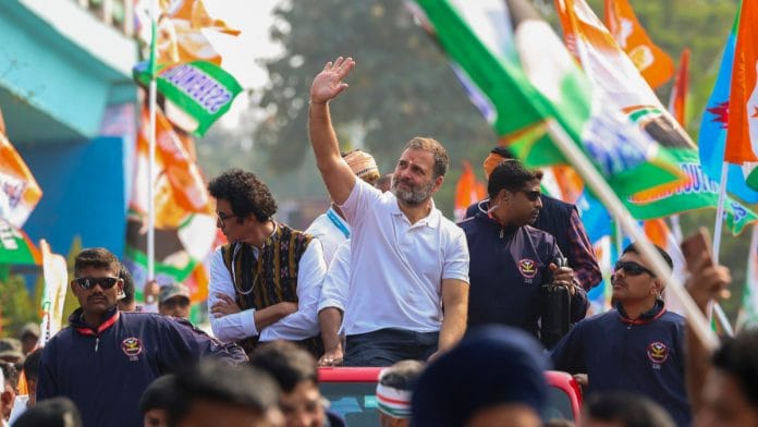 Congress leader Rahul Gandhi waves at supporters during the Bharat Jodo Nyay Yatra | PTI FIle