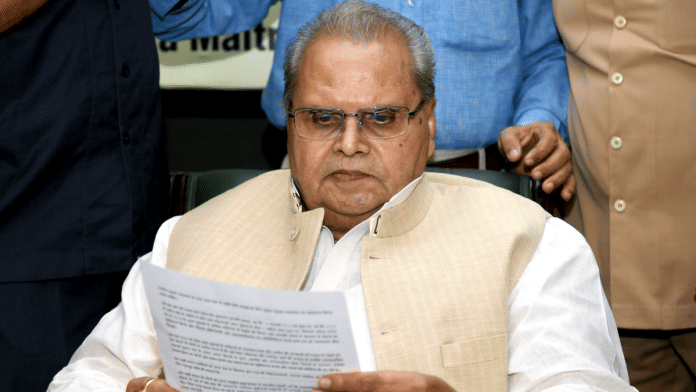 A file photo to former Jammu and Kashmir governor Satya Pal Malik | ANI