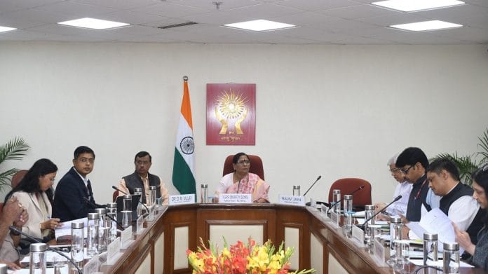 National Human Rights Commission (NHRC) held a meeting, chaired by Vijaya Bharati Sayani, on Wednesday | Photo: NHRC