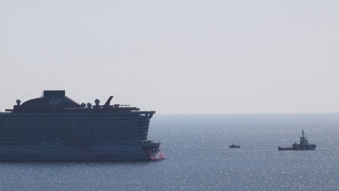 The Open Arms, a rescue vessel owned by a Spanish NGO, departs with humanitarian aid for Gaza from Larnaca, Cyprus, March 12, 2024. REUTERS/Yiannis Kourtoglou